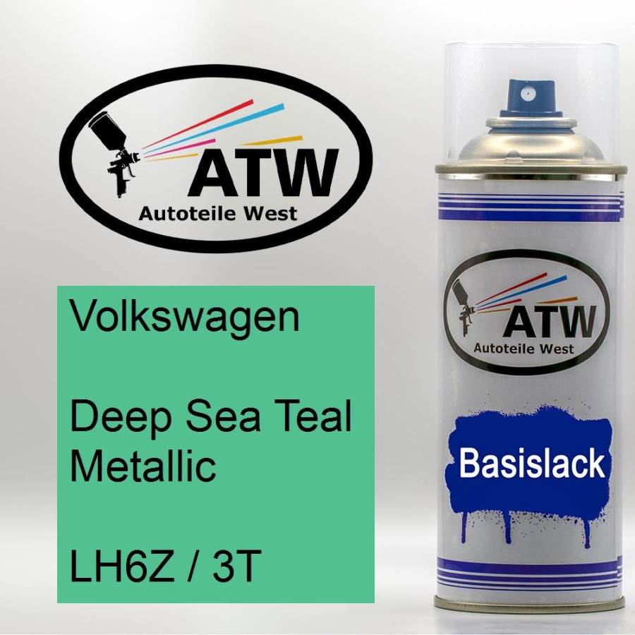 Volkswagen, Deep Sea Teal Metallic, LH6Z / 3T: 400ml Sprühdose, von ATW Autoteile West.